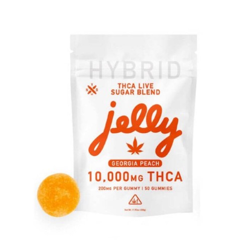 JELLY NYB THCA LIVE RESIN 10,000MG SUGAR BLEND 50CT GUMMIES - GEORGIA PEACH (H)