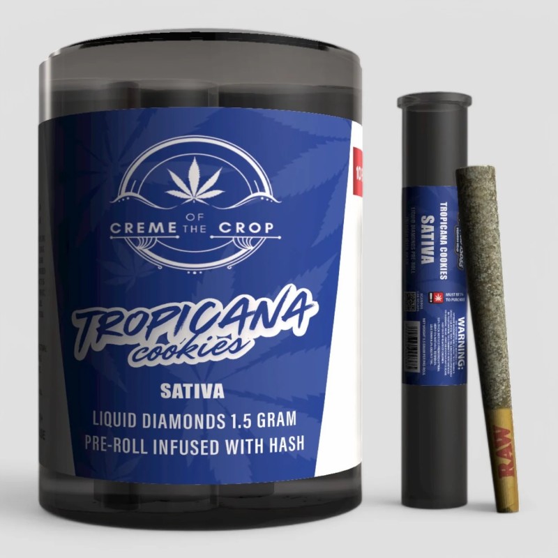 KANNA BOSS CREME OF THE CROP 1.5G LIQUID DIAMOND HASH INFUSED PRE ROLLS- TROPICANA COOKIES (S)