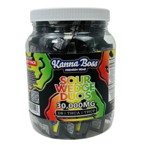 KANNABOSS - 30000MG SOUR WEDGE DUOS GUMMIES JAR 30CT