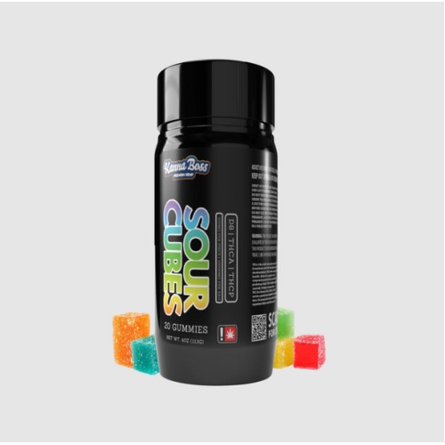 KANNABOSS - 5000MG SOUR CUBE GUMMIES JAR 20CT - SOUR CUBES