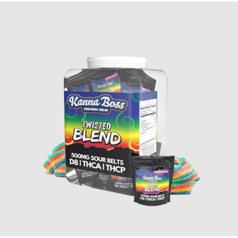 KANNABOSS - TWISTED BLEND SOUR BELTS JAR 30CT 500MG EACH