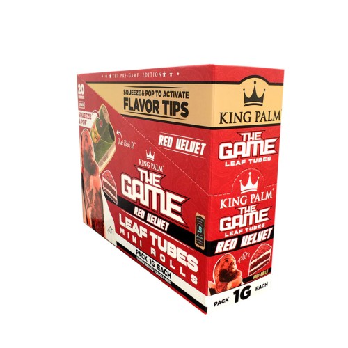 KING PALM LEAF TUBES MINI ROLLS 1G 20PK/2PC- RED VELVET