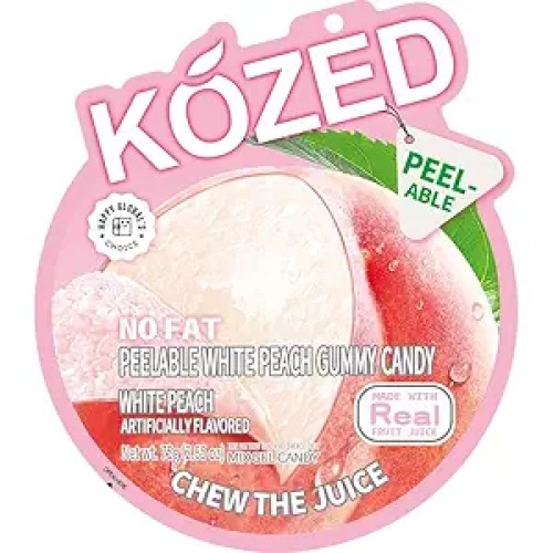 KOZED PEELABLE GUMMY CANDY- WHITE PEACH GUMMY