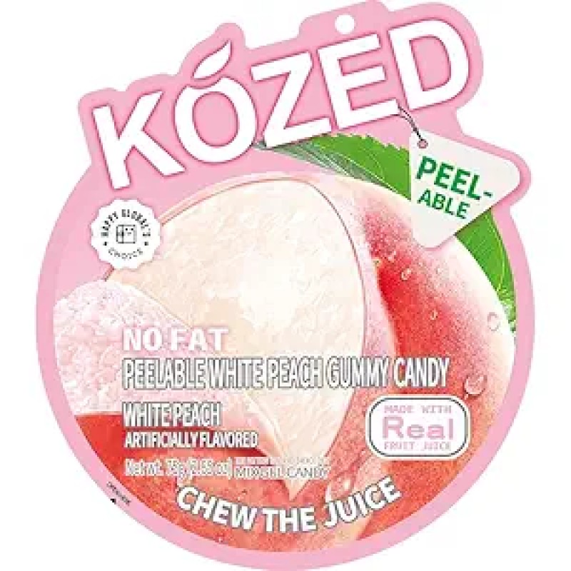 KOZED PEELABLE GUMMY CANDY- WHITE PEACH GUMMY