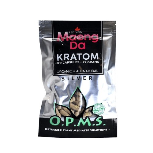 Kratom OPMS RED VEIN Silver Maeng Da 72g, 120caps