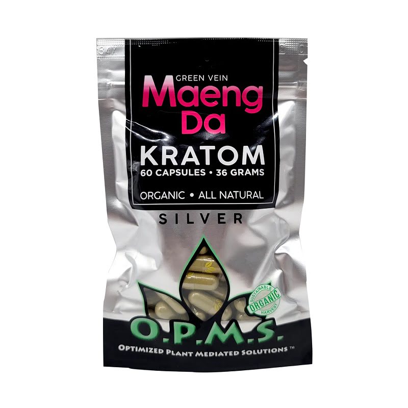 Kratom OPMS SILVER GREEN VEIN MAENG DA 36g, 60caps