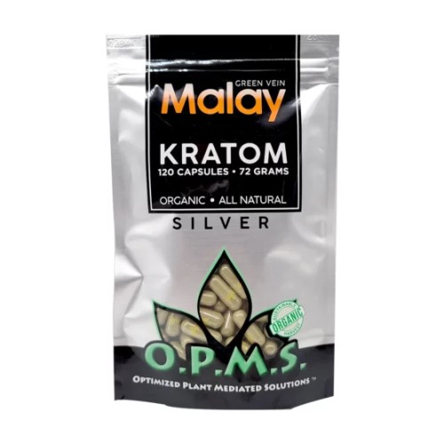 Kratom OPMS SILVER GREEN VEIN MALAY 72g, 120caps