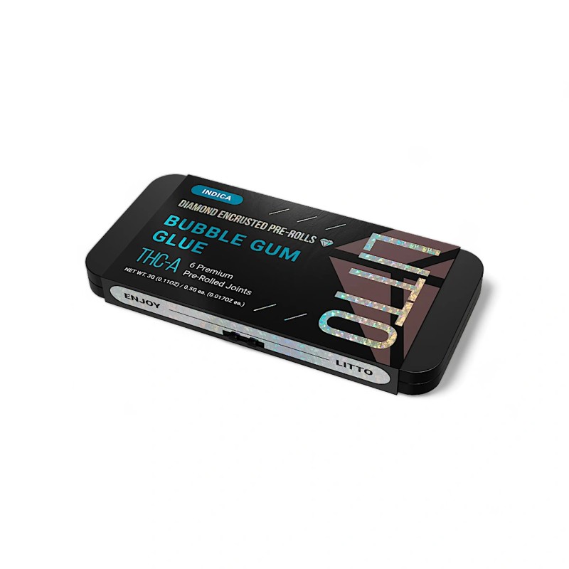 LITTO THC-A PREROLLS 6 PER PACK 5 BOX DISPLAY - BUBBLEGUM GLUE (I)
