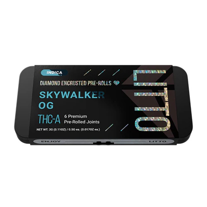 LITTO THC-A PREROLLS 6 PER PACK 5 BOX DISPLAY - SKYWALKER OG (I)