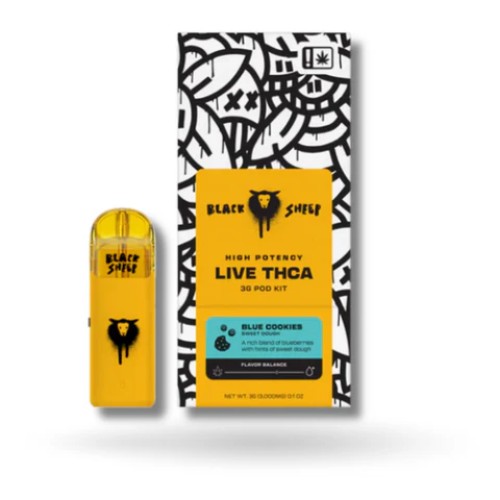 LIVE THCA QUAD BLEND 3G POD KIT BLACK SHEEP- BLUE COOKIES ()