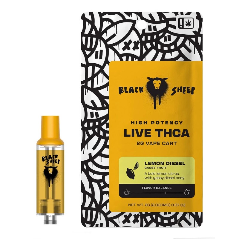 LIVE THCA QUAD BLEND 3G POD KIT BLACK SHEEP- LEMON DIESEL ()