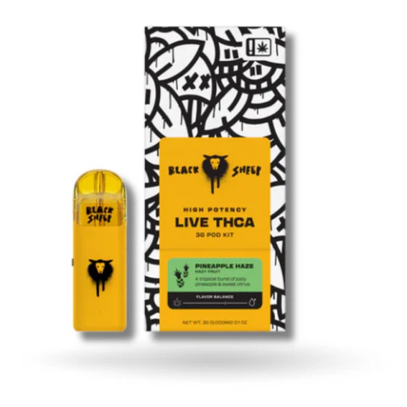LIVE THCA QUAD BLEND 3G POD KIT BLACK SHEEP- PINEAPPLE HAZE ()