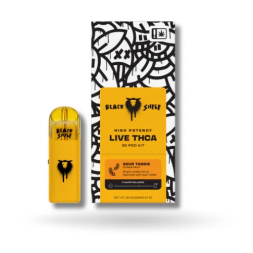 LIVE THCA QUAD BLEND 3G POD KIT BLACK SHEEP- SOUR TANGIE ()