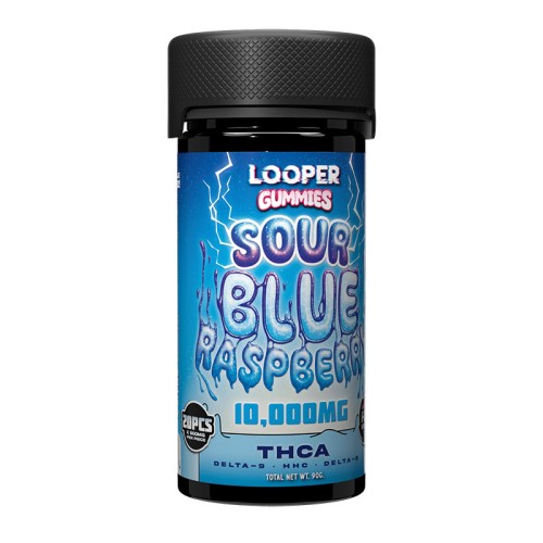 LOOPER THCA BADDER 2PC/PK GUMMIES 25PK DISPENSER- SOUR BLUE RASPBERRY