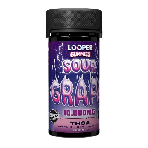 LOOPER THCA BADDER 2PC/PK GUMMIES 25PK DISPENSER- SOUR GRAPE