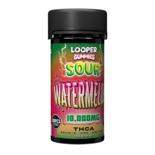 LOOPER THCA BADDER 2PC/PK GUMMIES 25PK DISPENSER- SOUR WATERMELON