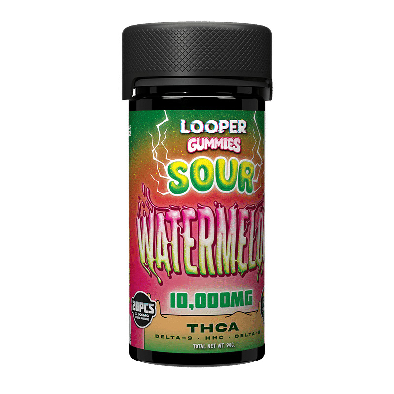 LOOPER THCA BADDER 2PC/PK GUMMIES 25PK DISPENSER- SOUR WATERMELON