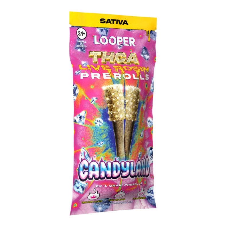 LOOPER THCA LIVE ROSIN PREROLLS 2PC 1G 10PACK- CANDYLAND (S)