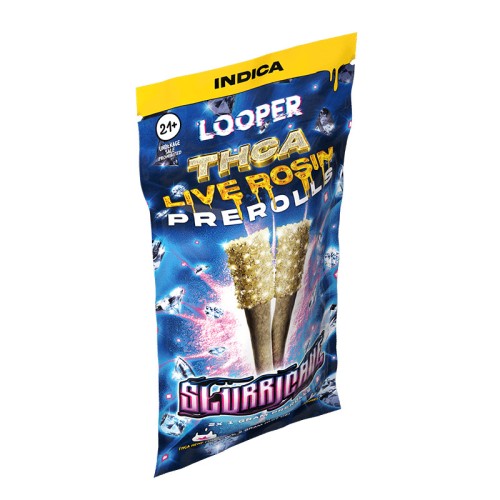 LOOPER THCA LIVE ROSIN PREROLLS 2PC 1G 10PACK- SLURRICANE (I)