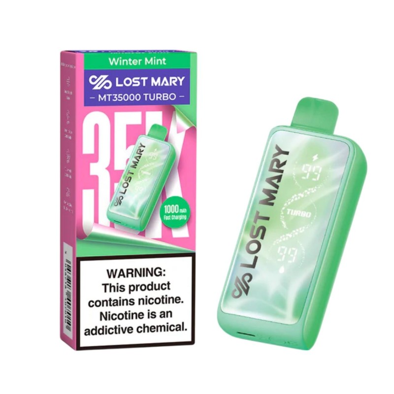 LOST MARY MT35000 TURBO RECHARGEABLE DISPOSABLE 5%NIC - BLACK MINT+