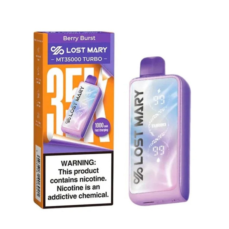 LOST MARY MT35000 TURBO RECHARGEABLE DISPOSABLE 5%NIC - STRAWBERRY KIWI+