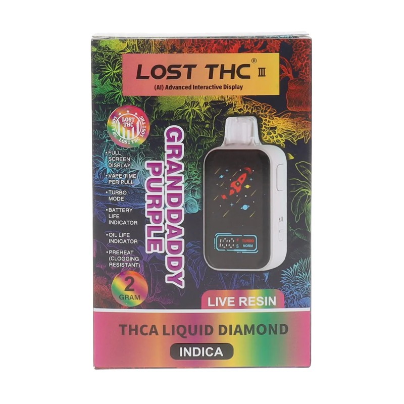 LOST THC 2G THC-A LIQUID DIAMOND DISPOSABLE - GRANDADDY PURPLE (I)