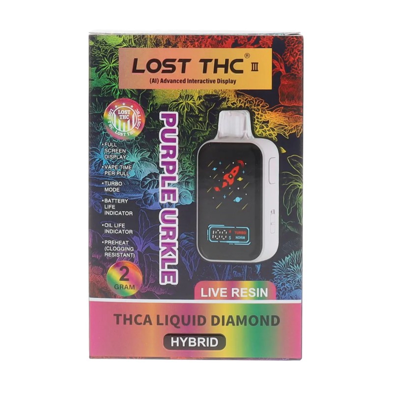 LOST THC 2G THC-A LIQUID DIAMOND DISPOSABLE - PURPLE URKLE (H)