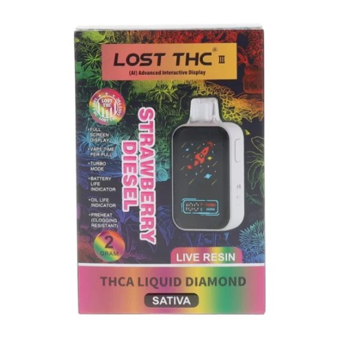 LOST THC 2G THC-A LIQUID DIAMOND DISPOSABLE - STRAWBERRY DIESEL (S)