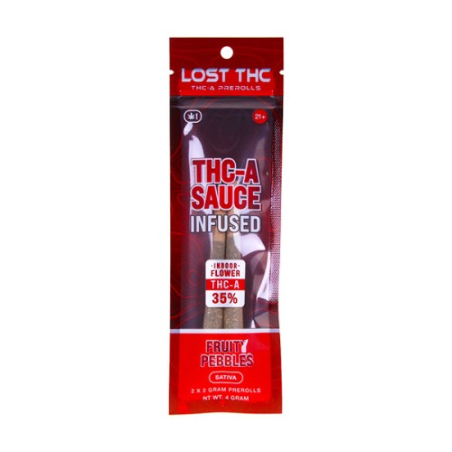 LOST THC 2PK 4G DIAMOND INFUSED THC-A PREROLL - FRUITY PEBBLES (S)