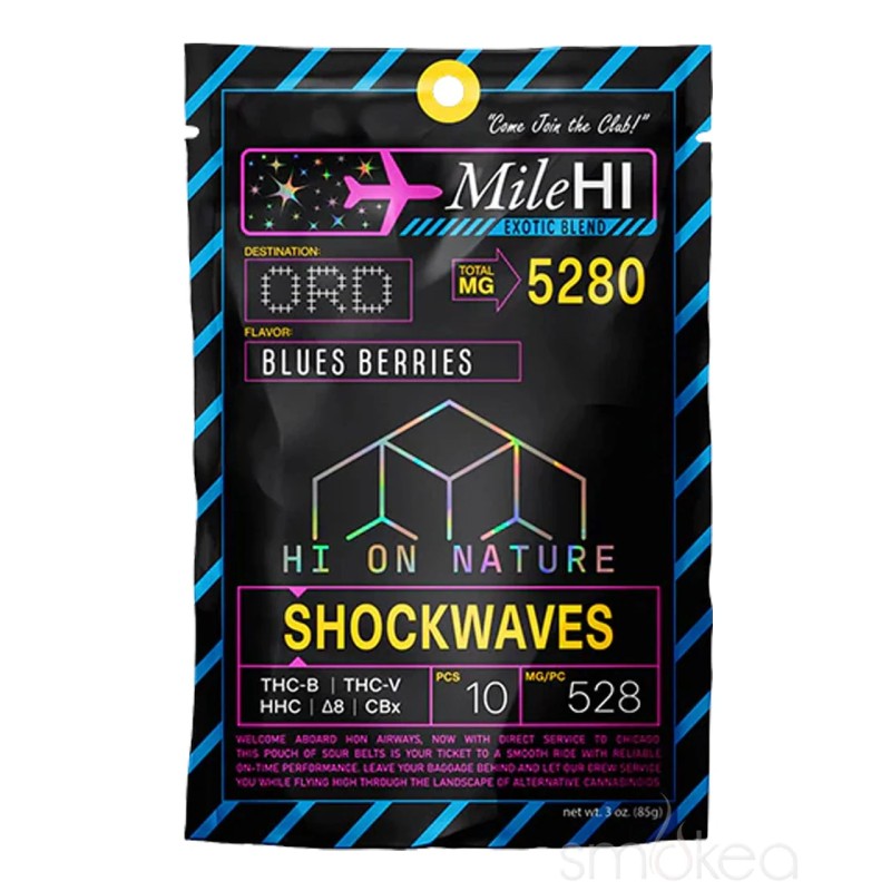 MILE HI SHOCKWAVES BLUES BERRIES D8/HHC/CBx/THCB/THCV 5280MG