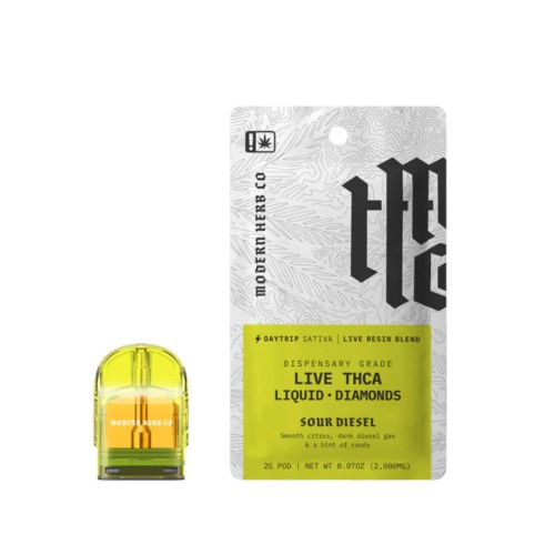 MODERN HERB CO LIVE THCA + LIQUID DIAMONDS 2G PODS- SOUR DIESEL (S)