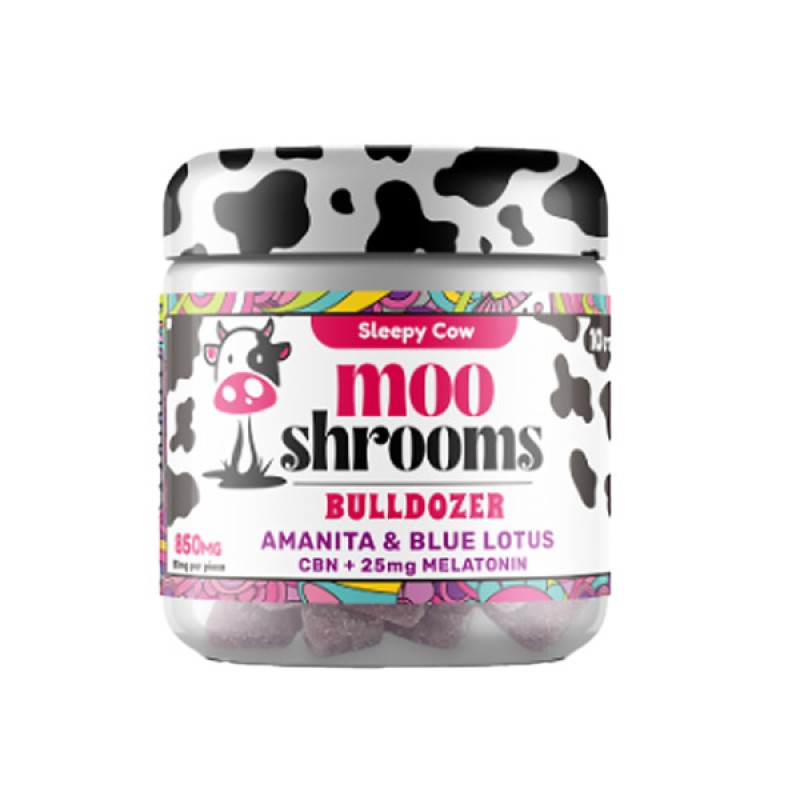 MOO SHROOMS AMANITA & BLUE LOTUS MUSCARIA GUMMIES- BULL DOZER