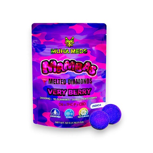 MUHA MEDS MAMBAS 3G MELTED DIAMONDS GUMMIES - VERY BERRY (I)