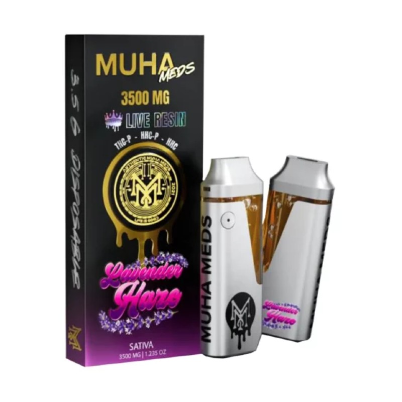 MUHA MEDS 3.5G LIVE RESIN THC-A DISPOSABLE - LAVENDER HAZE (S)