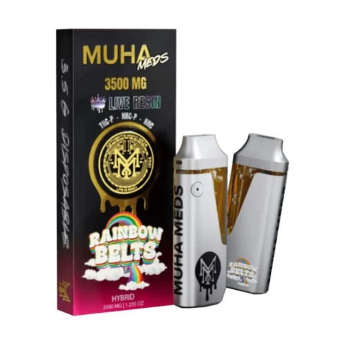 MUHA MEDS 3.5G LIVE RESIN THC-A DISPOSABLE - RAINBOW BELTS (H)