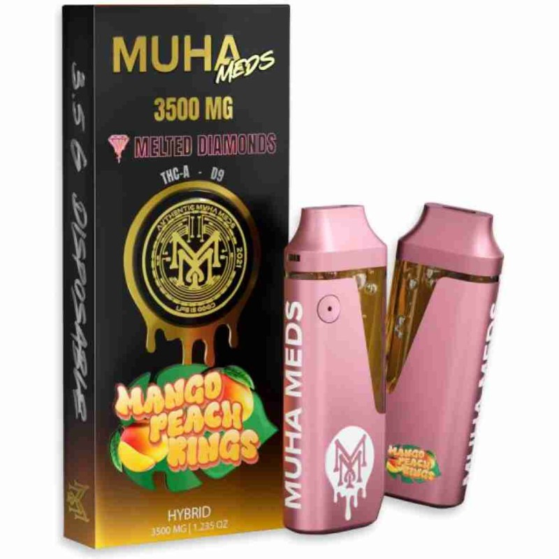 MUHA MEDS DISPO MELTED DIAMONDS 3.5G - MANGO PEACH RINGS (H)