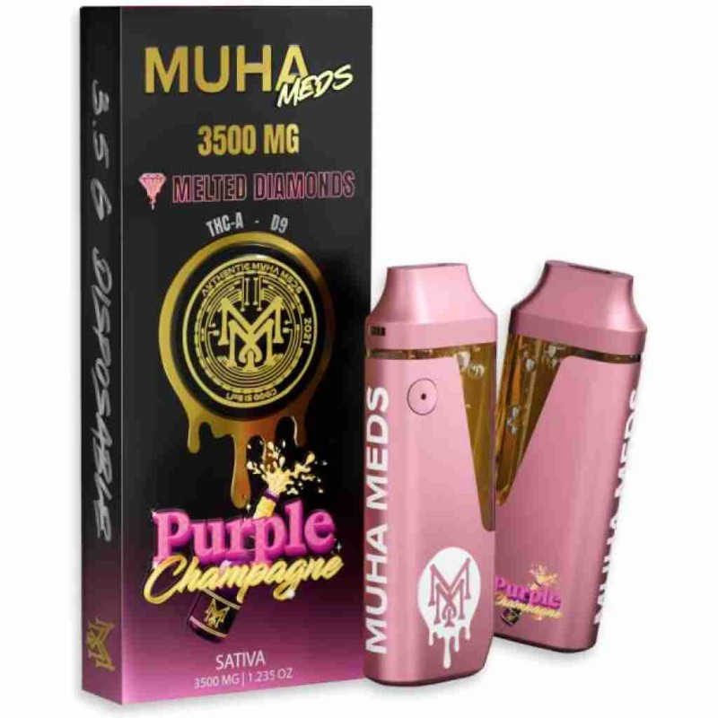 MUHA MEDS DISPO MELTED DIAMONDS 3.5G- PURPLE CHAMPAGNE (S)