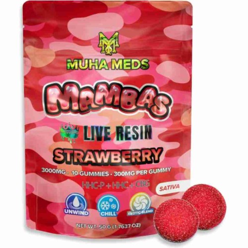 MUHA MEDS MAMBAS 3G LIVE RESIN GUMMIES - STRAWBERRY (S)