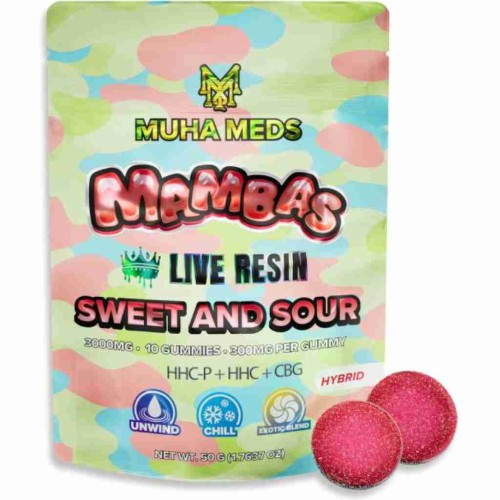 MUHA MEDS MAMBAS 3G LIVE RESIN GUMMIES - SWEET AND SOUR (H)