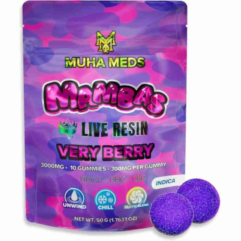 MUHA MEDS MAMBAS 3G LIVE RESIN GUMMIES - VERY BERRY (I)