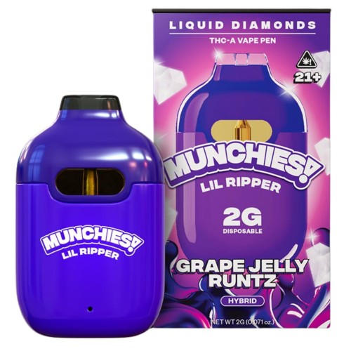 MUNCHIES LIL RIPPER 2G THCA VAPE PEN- GRAPE JELLY RUNTZ (H)