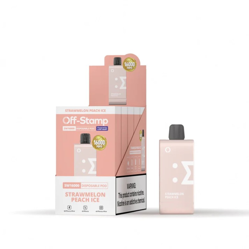 OFF STAMP SW16000 PODS - STRAWMELON PEACH ICE