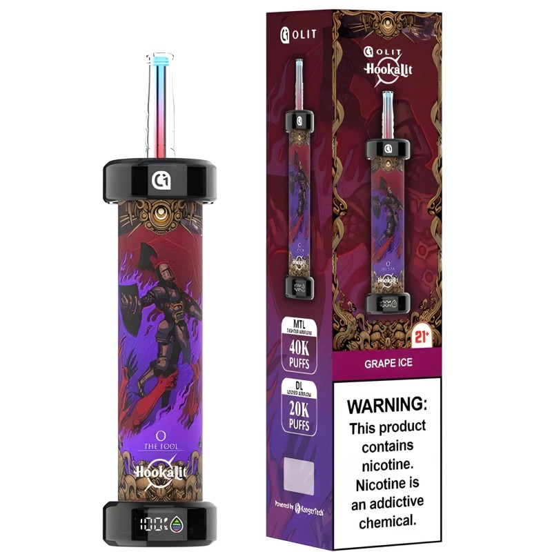 OLIT HOOKALIT 40000 PUFFS DSIPOSABLE - GRAPE ICE