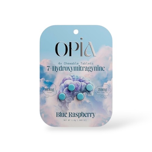 OPIA 4CT HYDROXY MITRAGNINE TABLETS- BLUE RASPBERRY