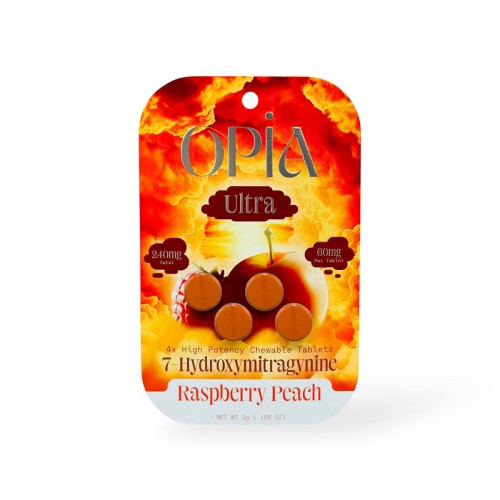 OPIA ULTRA 7 HYDROXY 60MG 4CT- RASPBERRY PEACH