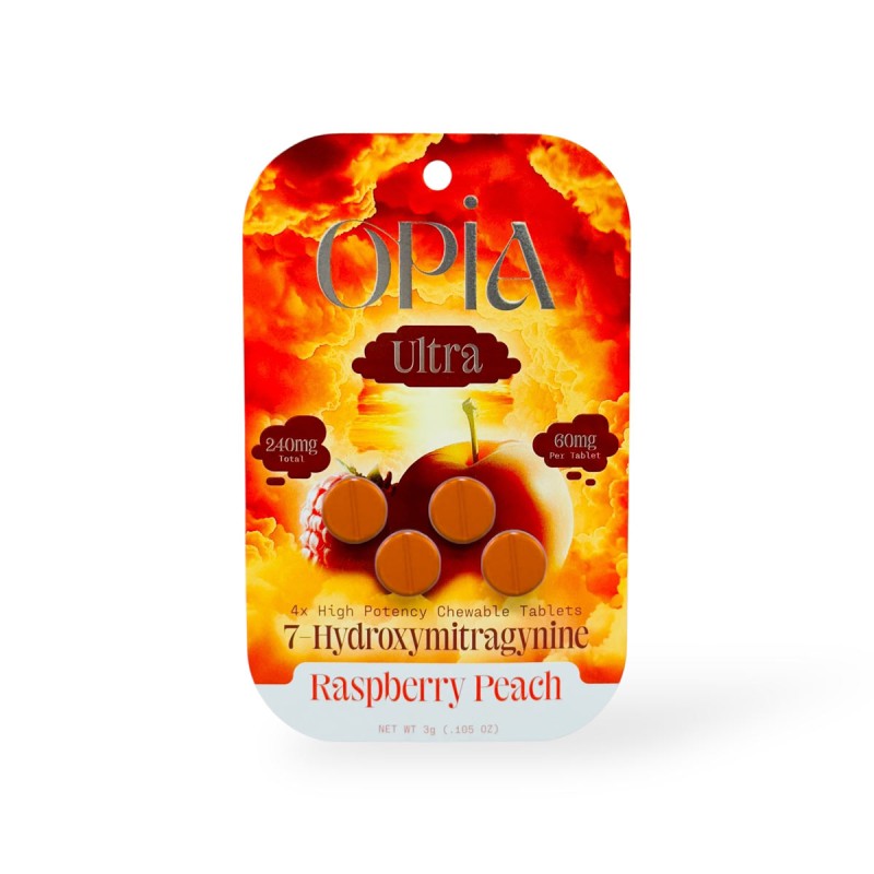 OPIA ULTRA 7 HYDROXY 60MG 4CT- RASPBERRY PEACH