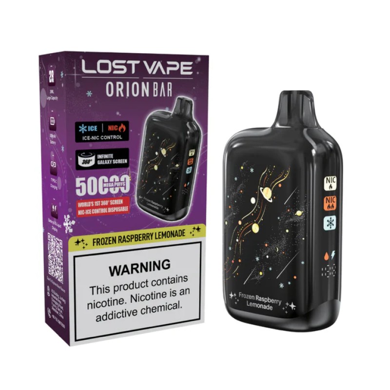 ORION BAR LOST VAPE 50K MEGA PUFFS- FROZEN RASPBERRY LEMONADE