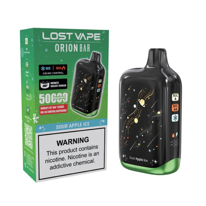 ORION BAR LOST VAPE 50K MEGA PUFFS- SOUR APPLE ICE