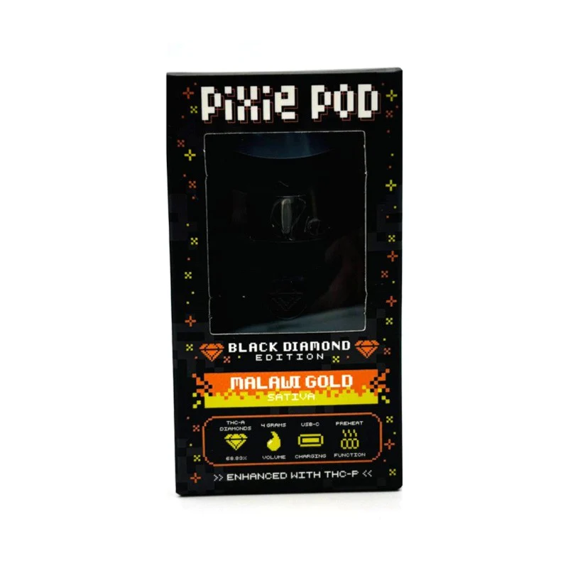 PIXIE POD 4G BLACK DIAMOND EDITION ENHANCED WITH THCP- MALAWI GOLD (S)