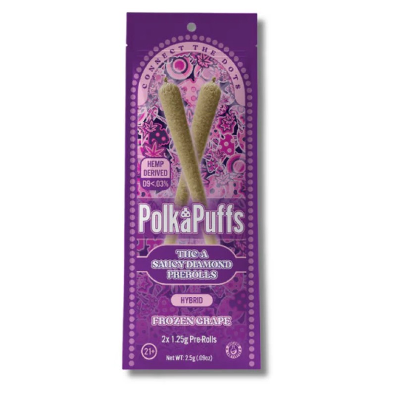 POLKA PUFFS THC-A DIAMOND PREROLLS 2X1.25G- FROZEN GRAPE (H)